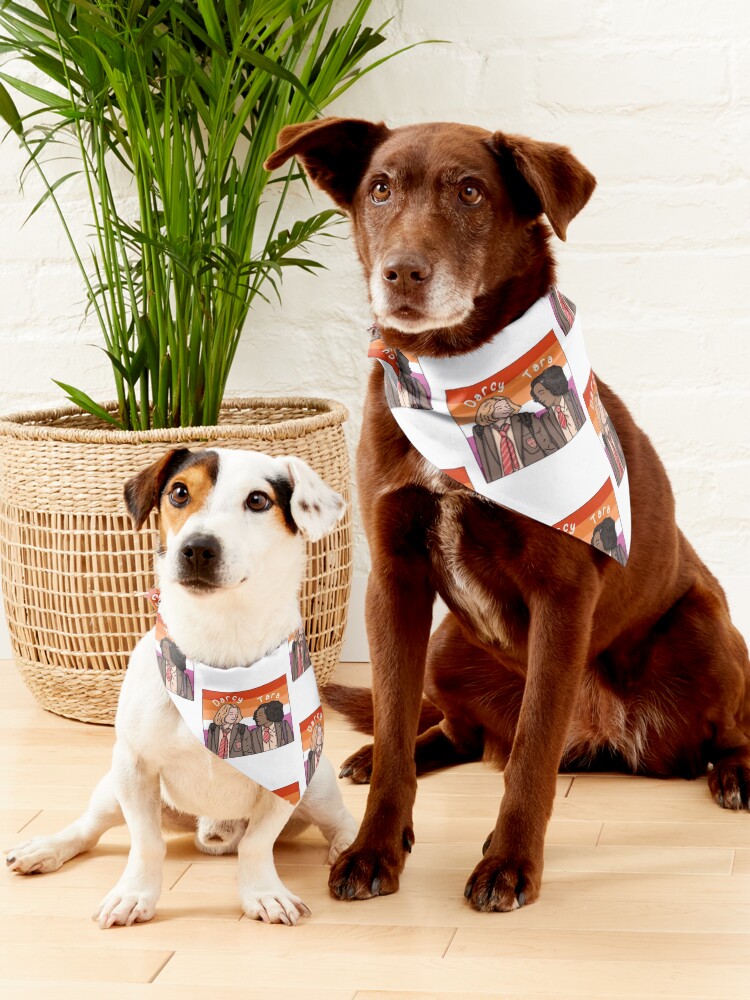 Thumbnail 5 of 6, Pet Bandana, Heartstopper Darcy And Tara With Lesbian Pride Flag designed and sold by forbetterworld.