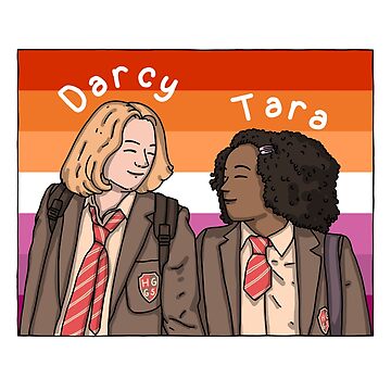 Artwork thumbnail, Heartstopper Darcy And Tara With Lesbian Pride Flag by forbetterworld