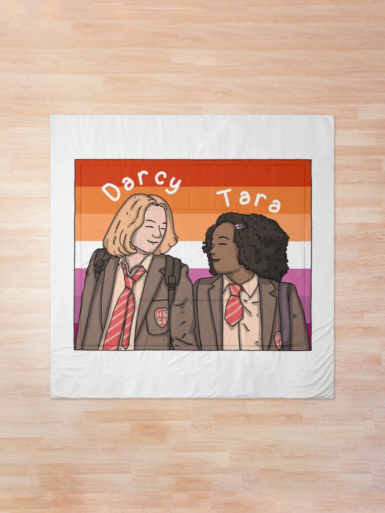 Thumbnail 1 of 6, Comforter, Heartstopper Darcy And Tara With Lesbian Pride Flag designed and sold by forbetterworld.