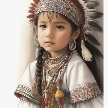 Native American on sale girl art portrait lithog