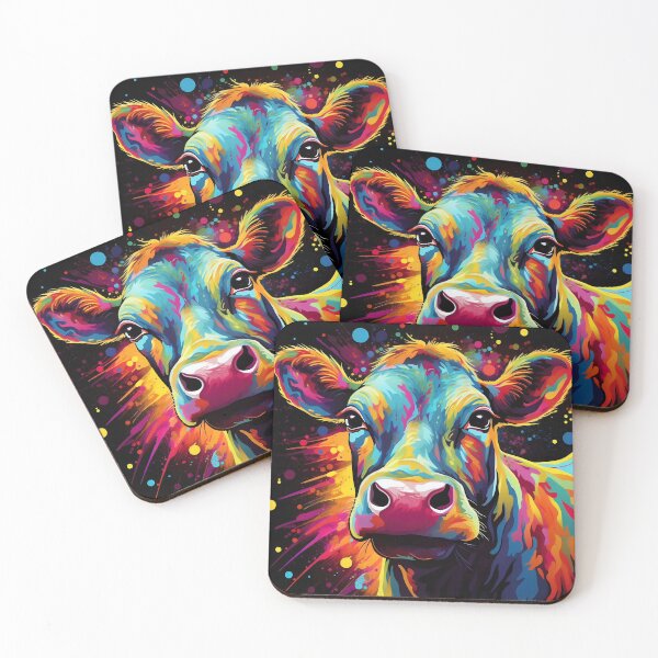 Item preview, psychedelic cow designed and sold by Art91design.