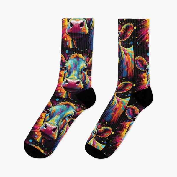 Item preview, psychedelic cow designed and sold by Art91design.