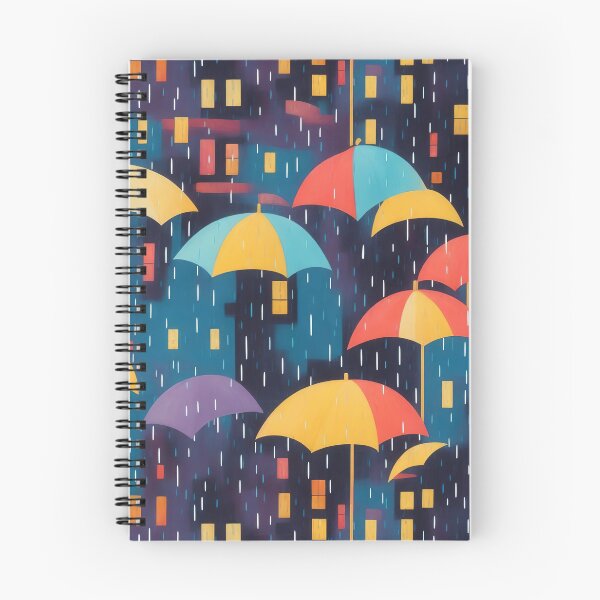Item preview, Cityscape in rainy evening, colorful umbrellas designed and sold by CoolPixels.