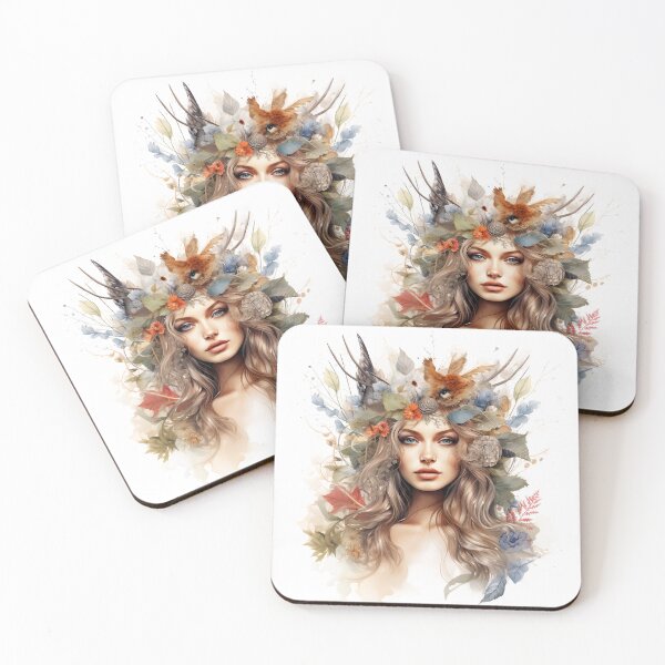 Item preview, Nature women with leaves and flowers designed and sold by naatala.