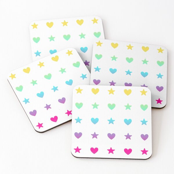 Item preview, Cute soft  rainbow colorful pastel hearts and stars pack  designed and sold by Yaragold.