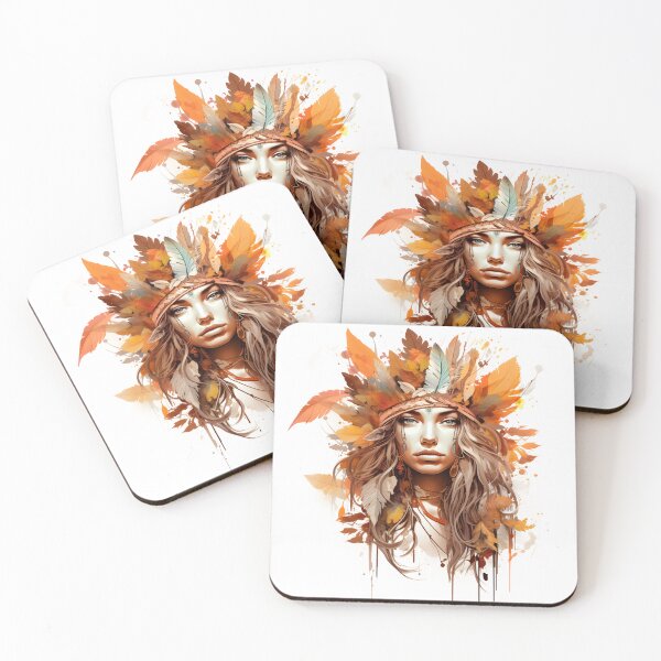Item preview, Nature outumn girl with leaves designed and sold by naatala.