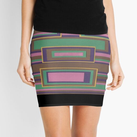 I Hit Big (Facemadics abstract face colorful contemporary) Mini Skirt
