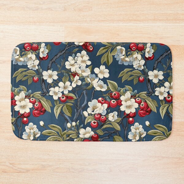 Item preview, Delicate White Apple Blossoms, symbolizing the tree's previous stages of growth, are incorporated in the painting along with harvest-ready apples—Early Fall Colors, Autumn Design, Seamless Pattern designed and sold by ignasirus.