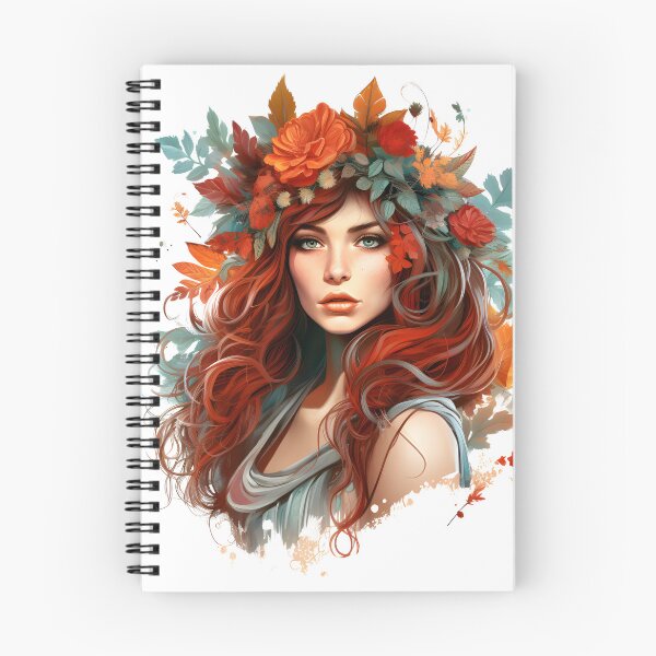 Item preview, Nature outumn girl with colorfull leaves designed and sold by naatala.