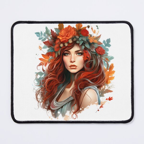 Item preview, Nature outumn girl with colorfull leaves designed and sold by naatala.
