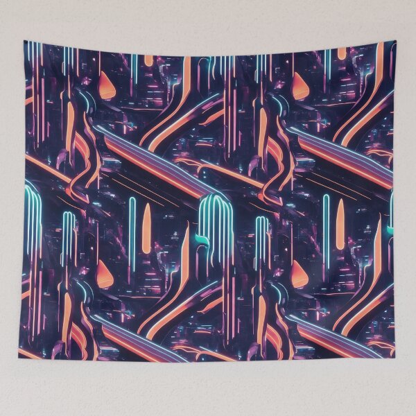 Item preview, Metropolis at night, neon lights, transportation designed and sold by CoolPixels.