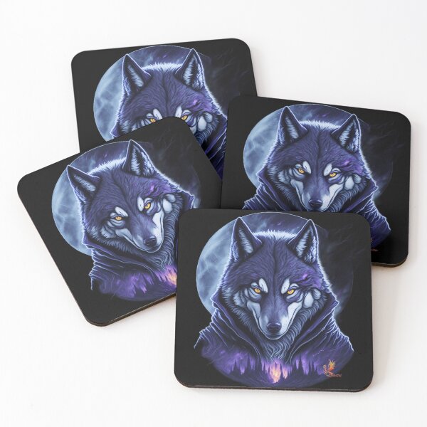 Item preview, Great Wolf Wearing Cool Jacket (Black) designed and sold by AmaziaCo.