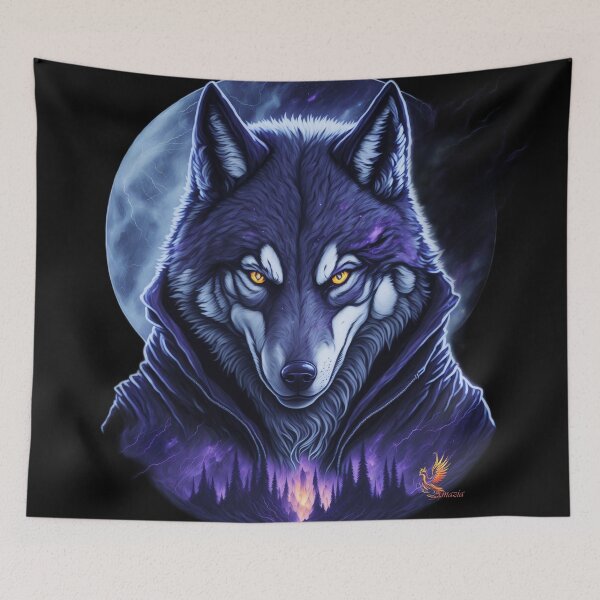 Item preview, Great Wolf Wearing Cool Jacket (Black) designed and sold by AmaziaCo.