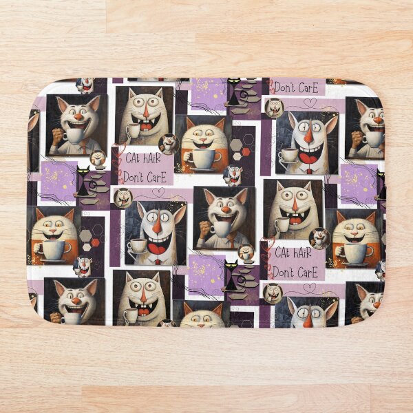 Item preview, Gato abstracto y café, patrón designed and sold by Vibria Pattern Studio.