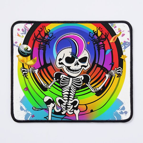 Item preview, Dancing skeleton rainbow colors designed and sold by TaevasDesign.