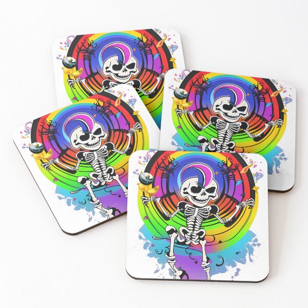 Item preview, Dancing skeleton rainbow colors designed and sold by TaevasDesign.