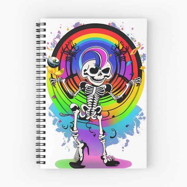 Item preview, Dancing skeleton rainbow colors designed and sold by TaevasDesign.