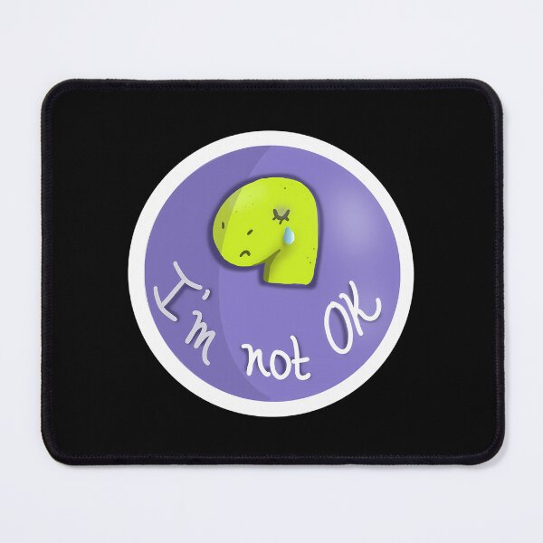 Item preview, I’m not Ok Dino Sticker 	 designed and sold by RoughSwallow.