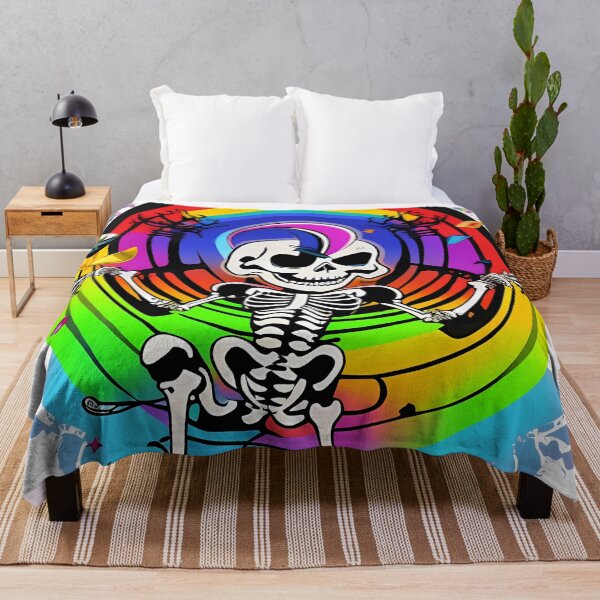 Item preview, Dancing skeleton rainbow colors designed and sold by TaevasDesign.