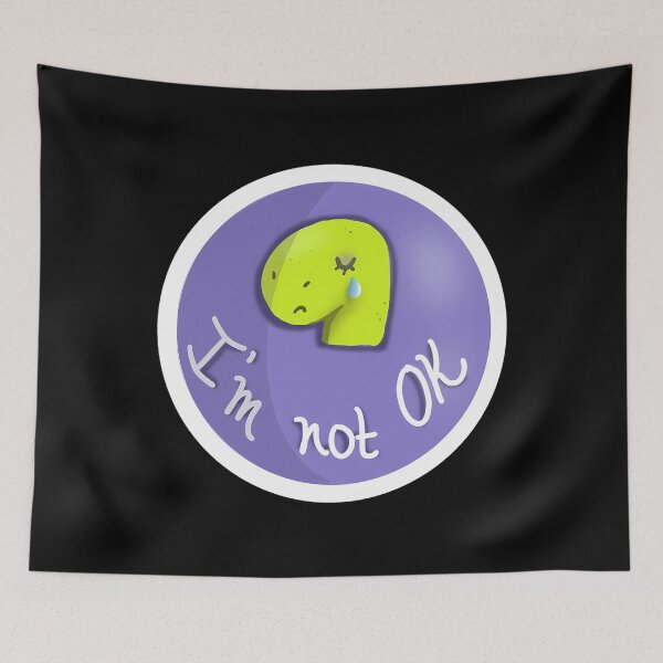 Item preview, I’m not Ok Dino Sticker 	 designed and sold by RoughSwallow.