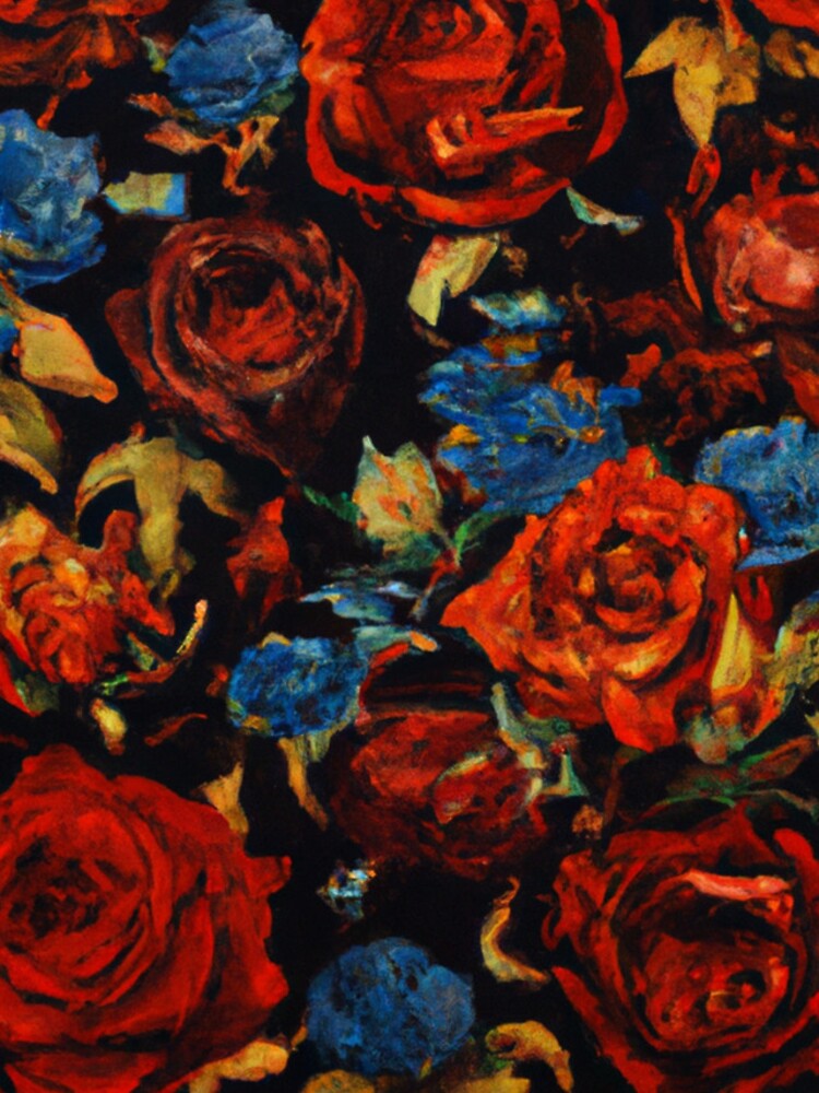 Thumbnail 5 of 5, iPhone Case, Red and Blue Roses Seamless Pattern Design designed and sold by LunistDesign.