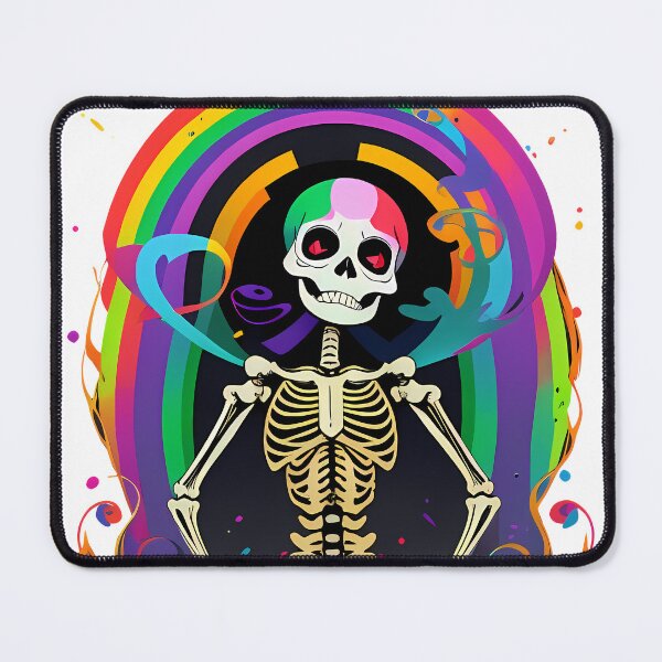 Item preview, Dancing skeleton rainbow colors designed and sold by TaevasDesign.