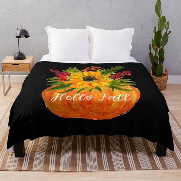 Item preview, Pumpkin Yellow Sunflower Fall Autumn Watercolor designed and sold by Artbymonika.