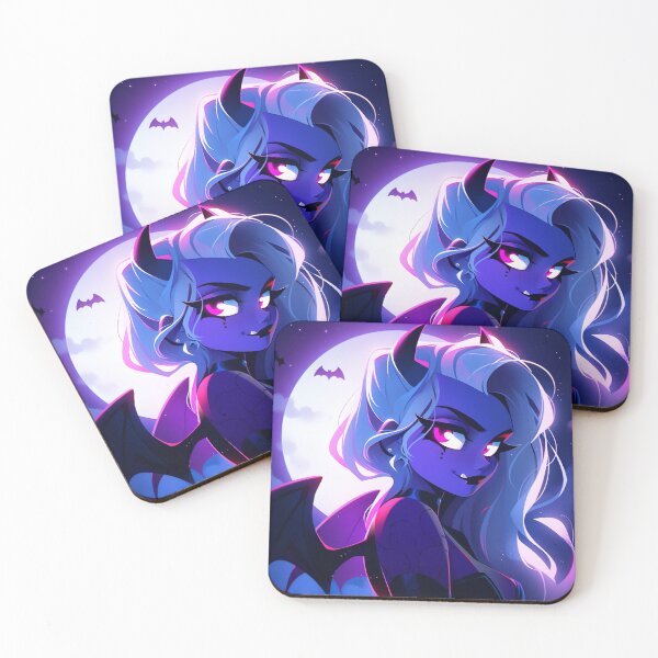 Item preview, Adorable Purple Demon Anime Girl in the Moonlight designed and sold by bubblegoth.