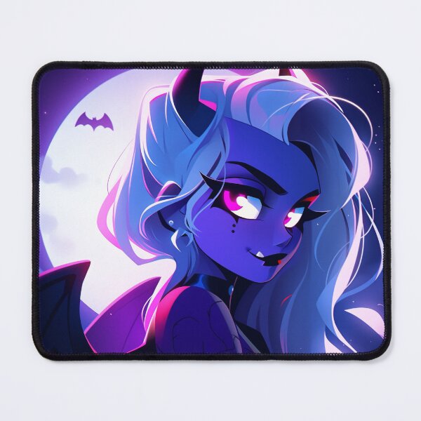 Item preview, Adorable Purple Demon Anime Girl in the Moonlight designed and sold by bubblegoth.