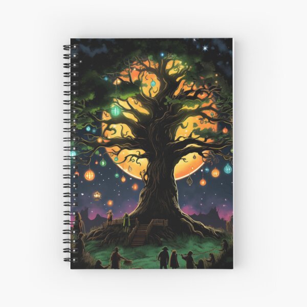 Aperçu de l'œuvre L'arbre de fête de nuit - Fantastique - Fantastique créée et vendue par Fenay Designs.