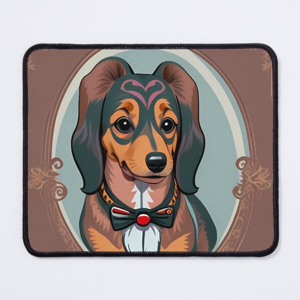 Item preview, spotted dachshund heart drawing designed and sold by TaevasDesign.