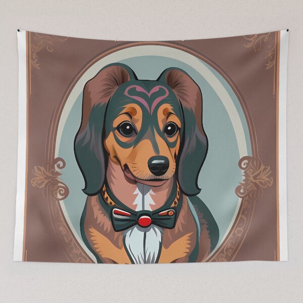Item preview, spotted dachshund heart drawing designed and sold by TaevasDesign.