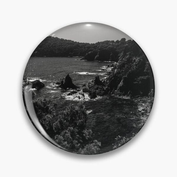 Item preview, Coastal Beauty: Majestic Mountains, Clear Skies, and Tranquil Waters in black and white designed and sold by FotoMahieu.