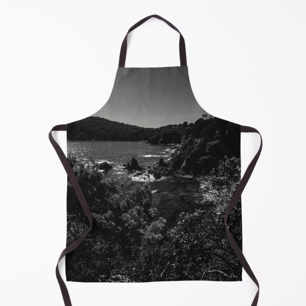 Item preview, Coastal Beauty: Majestic Mountains, Clear Skies, and Tranquil Waters in black and white designed and sold by FotoMahieu.