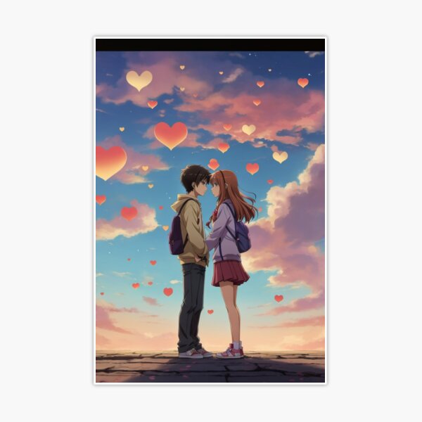 Download A Magical And Romantic Anime Couple Kiss Wallpaper