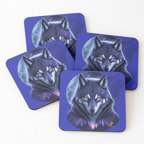 Item preview, Great Wolf Wearing Cool Jacket (Blue) designed and sold by AmaziaCo.