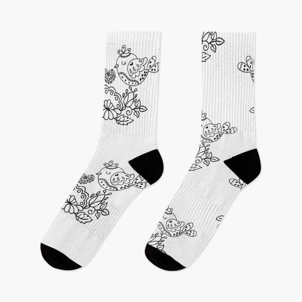 Item preview, Kalocsai folk art flowers and birds Black designed and sold by Kormix.