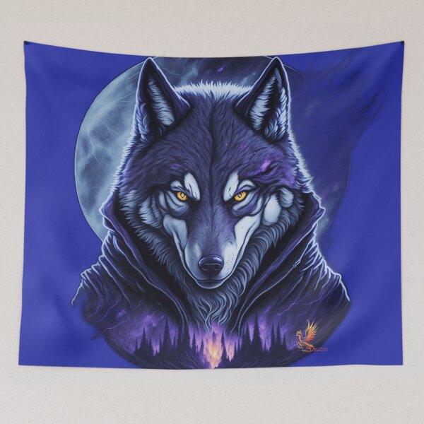 Item preview, Great Wolf Wearing Cool Jacket (Blue) designed and sold by AmaziaCo.