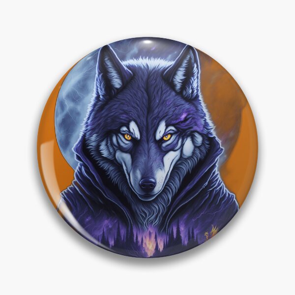 Item preview, Great Wolf Wearing Cool Jacket (Orange) designed and sold by AmaziaCo.