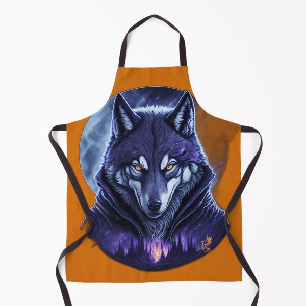 Item preview, Great Wolf Wearing Cool Jacket (Orange) designed and sold by AmaziaCo.