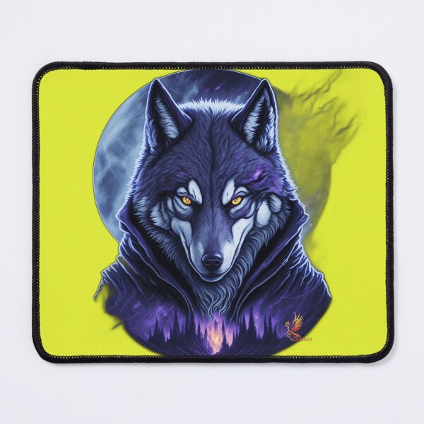 Item preview, Great Wolf Wearing Cool Jacket (Yellow) designed and sold by AmaziaCo.