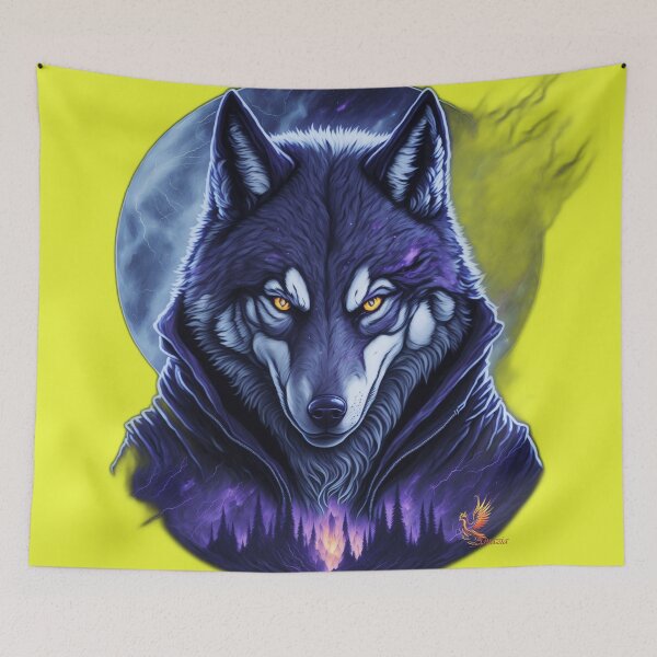 Item preview, Great Wolf Wearing Cool Jacket (Yellow) designed and sold by AmaziaCo.