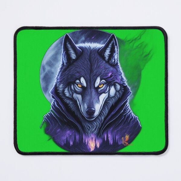 Item preview, Great Wolf Wearing Cool Jacket (Green) designed and sold by AmaziaCo.
