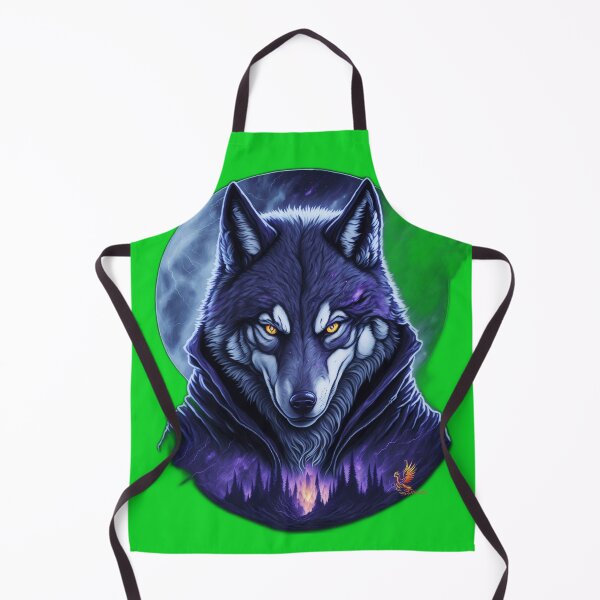 Item preview, Great Wolf Wearing Cool Jacket (Green) designed and sold by AmaziaCo.
