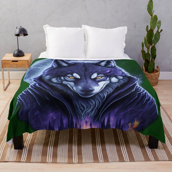 Item preview, Great Wolf Wearing Cool Jacket (Dark Green) designed and sold by AmaziaCo.