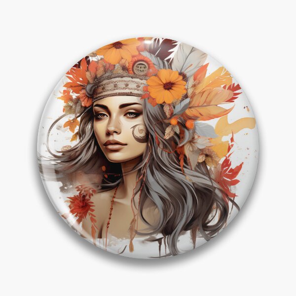Item preview, Nature outumn girl with leaves and flowers designed and sold by naatala.