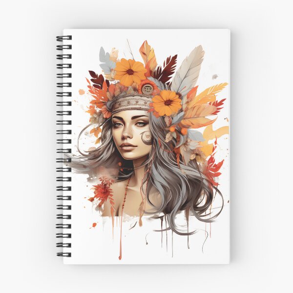 Item preview, Nature outumn girl with leaves and flowers designed and sold by naatala.