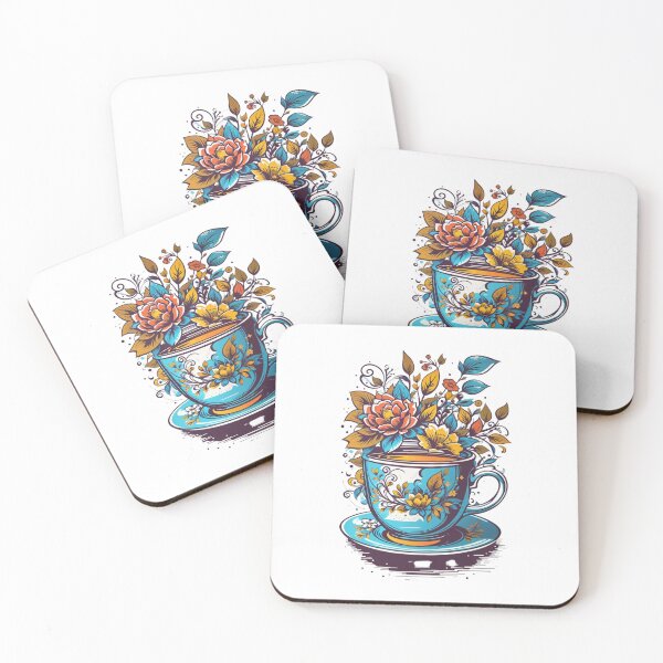 Artikelvorschau, Teetasse mit Blumen entworfen und verkauft von Imaginaria Inkworks.