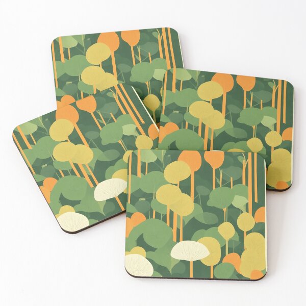 Item preview, Shinrin yoku, simple lines, green and orange designed and sold by CoolPixels.