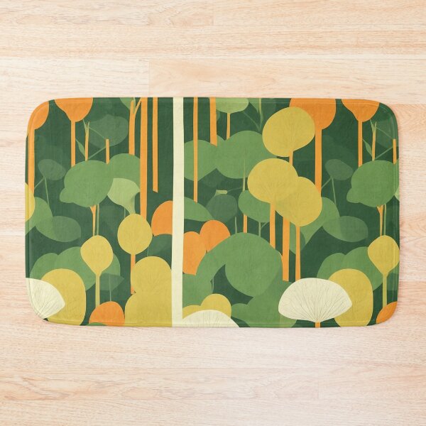 Item preview, Shinrin yoku, simple lines, green and orange designed and sold by CoolPixels.
